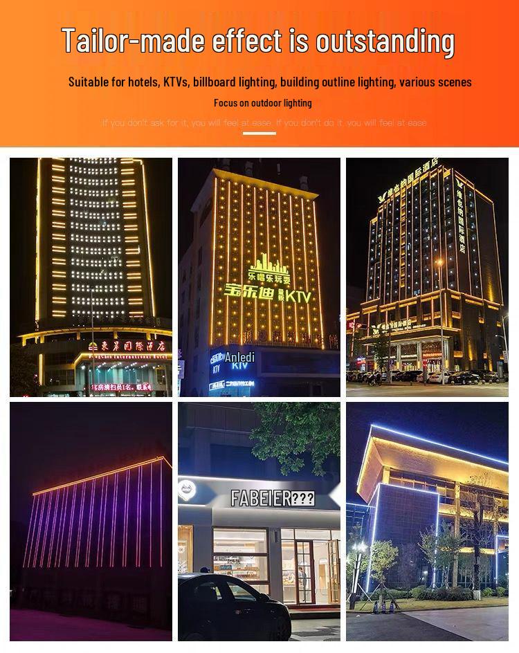 LED Seven-Color Neon Outdoor Waterproof Chasing Light for Advertising