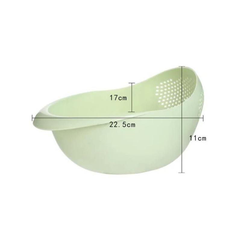 1PC-Silicone Colander Rice Bowl Drain Basket Fruit Bowl Washing Drain Basket with Handle Washing Basket Home Kitchen Organizer
