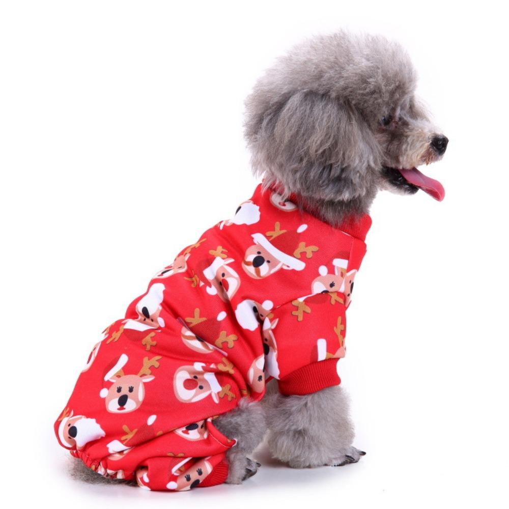 Christmas Hat Elk Snowman Panda Colored Strips Out Pet Dress Beautiful Christmas Dress Dress Up  Dog Clothes