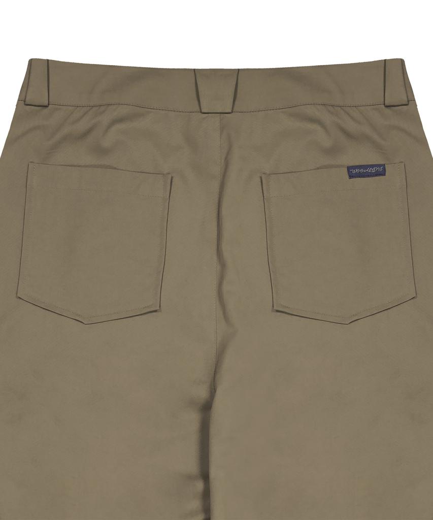 Uallong Side Drape Wide Pants - Camel