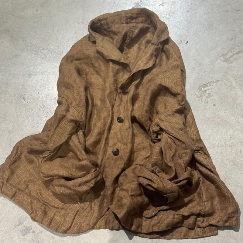 Johnature Dámské vintage bundy Jednobarevné Kabáty s límcem a dlouhým rukávem Knoflíky Kapsy Kabát