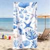 Nautical Sea Shell 2D Flat Printed Microfiber Beach Towel Waterproof Sandproof Summer Vacation Pool Bath Blanket Gift