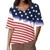 Women's V Neck T Shirts Half Sleeve Tops Printed Casual Summer Tees T Shirt Blouse