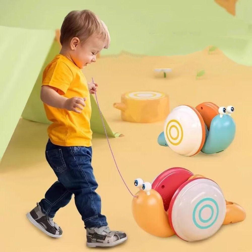 Learning To Walk Pull String Snail Car Toy Cartoon Pet Pull-Along Snail Toy For Children