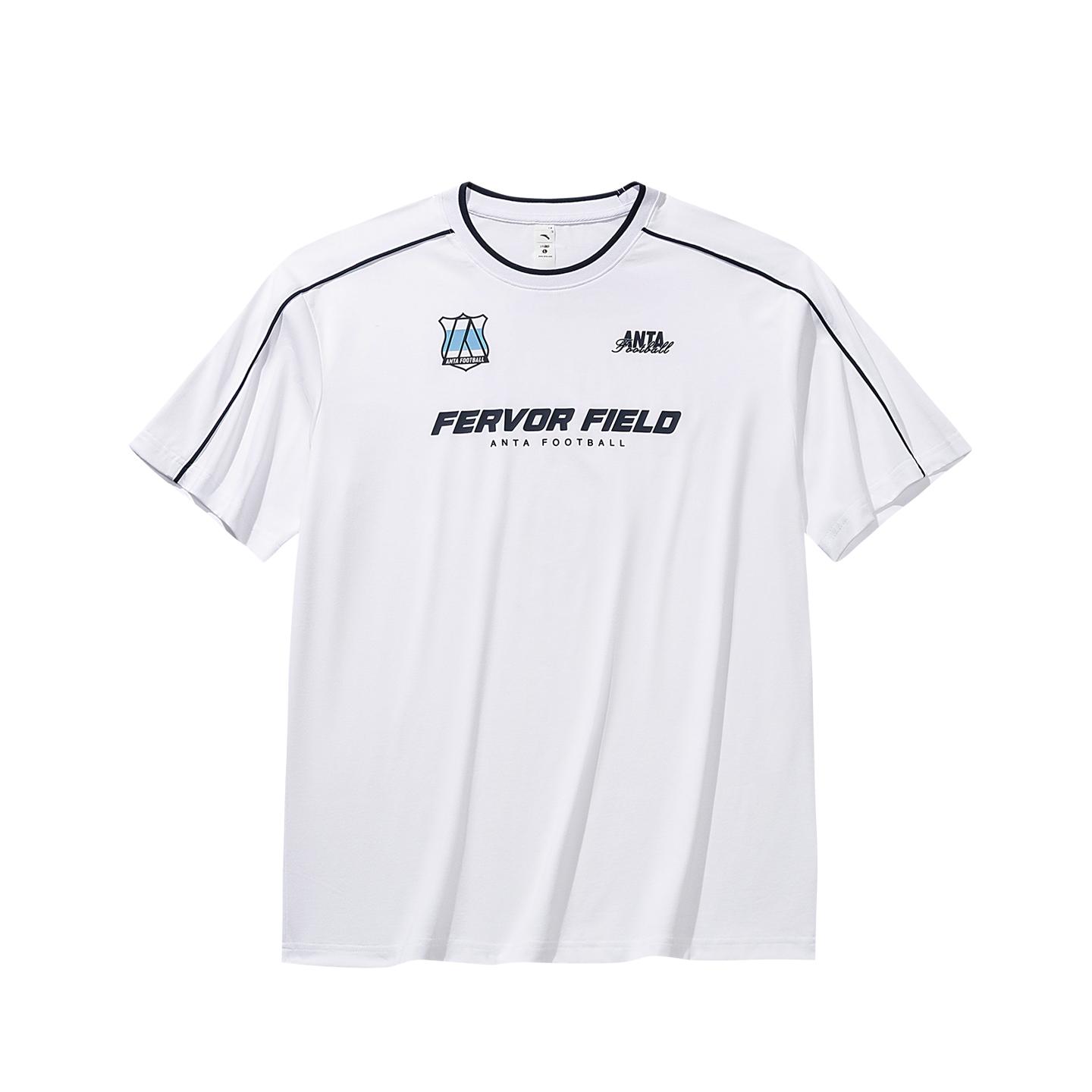 Anta Basketball Series Short Sleeve Knitted Shirt Summer T-Shirt Unisex Tops Pure-White 952621117-1 S