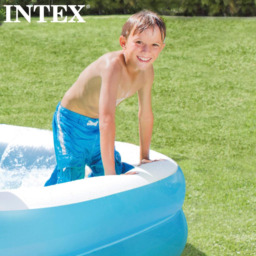 INTEX Large Swim Center Family Pool, 203 x 152 x 48 cm (8.7 x 6.7 x 18.7 inches), Blue, 57180 [Official Japanese Product]