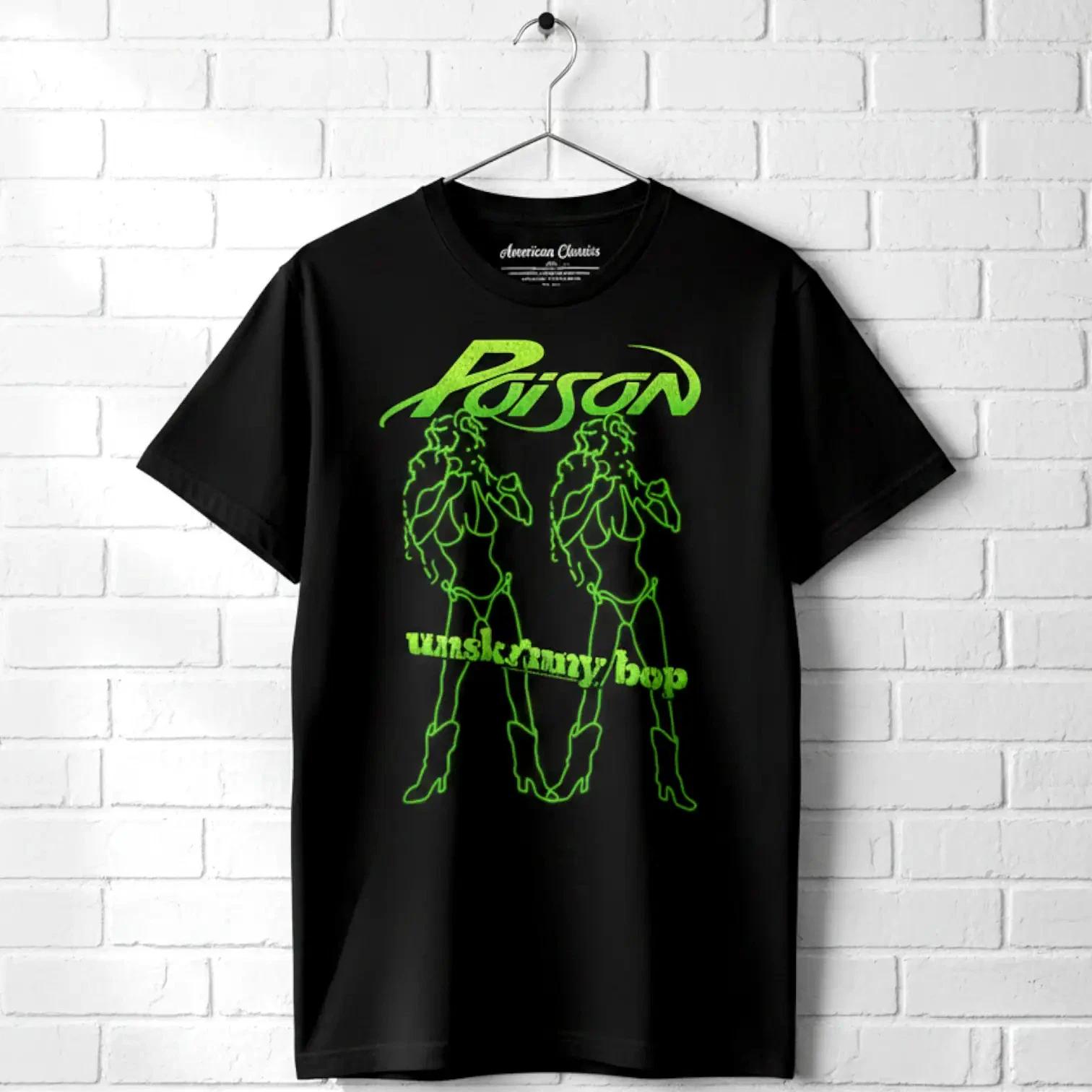 Poison Unskinny Bop Мужская футболка Неоновые Девушки из Видео Рок-группа Альбом Тур Мерч M