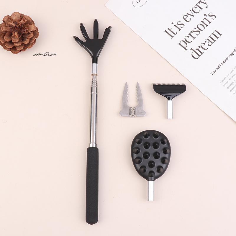 3/4Pcs Extendable Telescoping Back Scratcher Set Portable Back Massager Tools for Relief Perfect Christmas Gifts