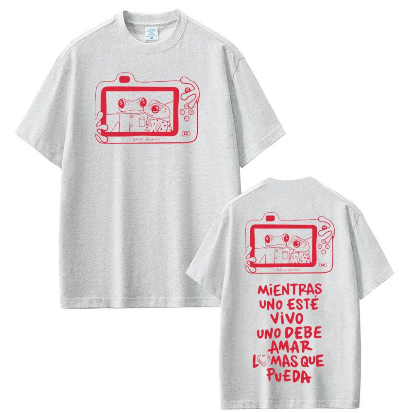 New Rapper Bad Bunny Tour Print T Shirt Unisex Hip Hop Oversized Tshirts Summer Unisex Cotton Loose