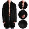 Men's Mid-Length Faux Fur Coat with Faux Fox Fur Collar - 2020 Autumn/Winter Casual Fashion.