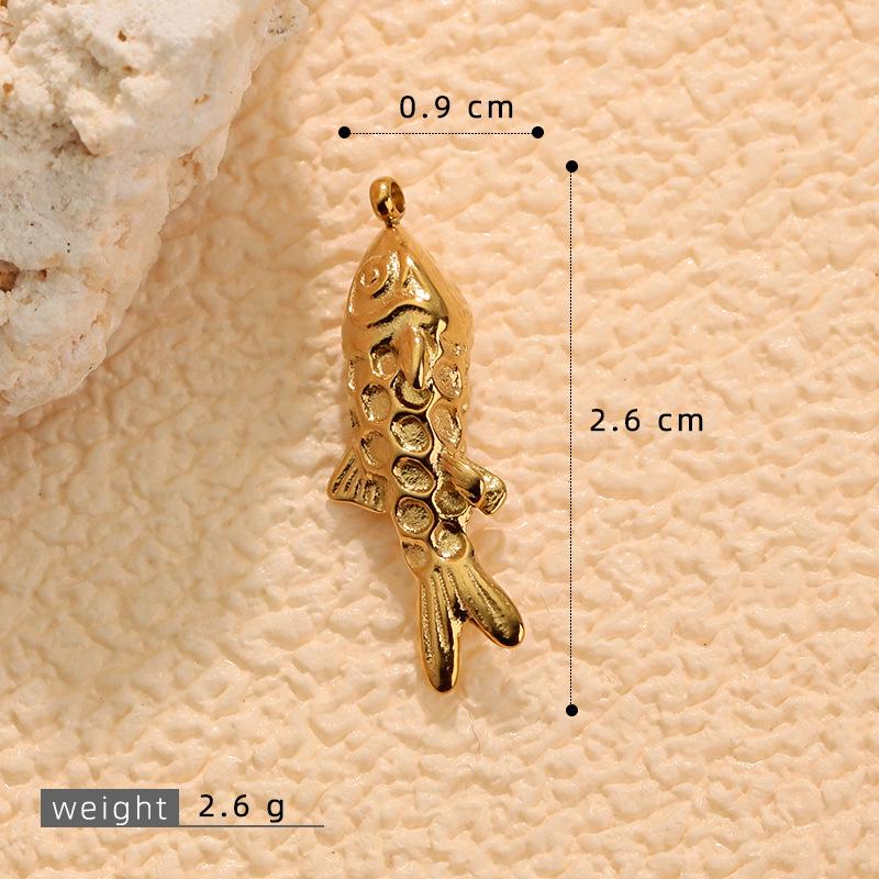 Goldener Fischgräten-Anhänger aus Edelstahl: Süßer Anhänger für DIY-Armbänder, Halsketten, Ohrringe
