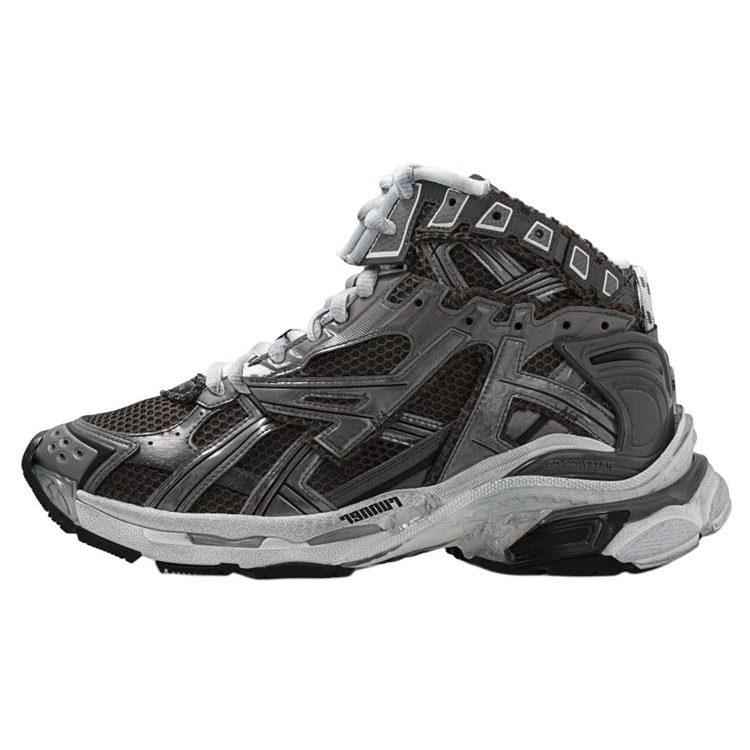 Balenciaga Runner High Top Sneakers 'Grey Nylon Suede Like Fabric' 695764W3RH31891