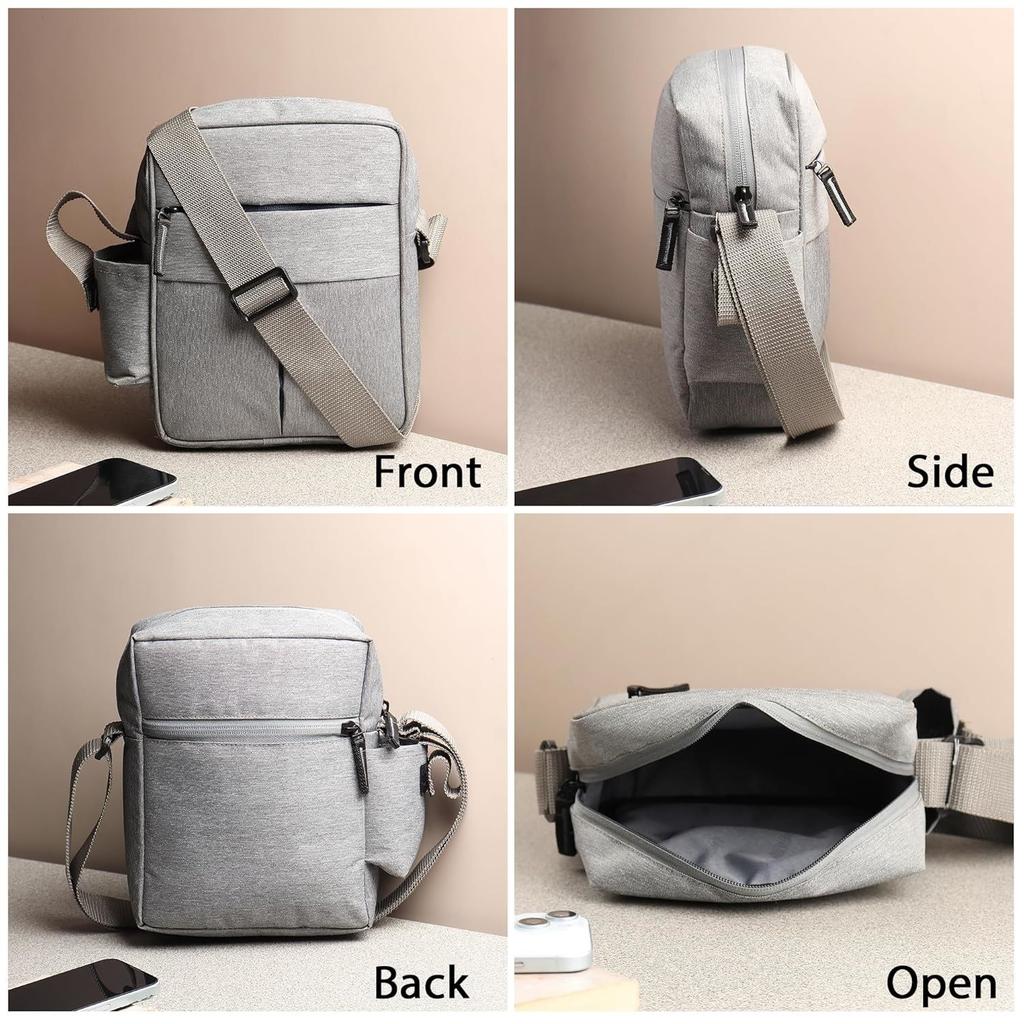 Water Resistance Side Bag - Travel Bag - Office Business Bag - Cross Body Bag - Messenger Bag - Sling Bag for Men and Women Adjustable Strap