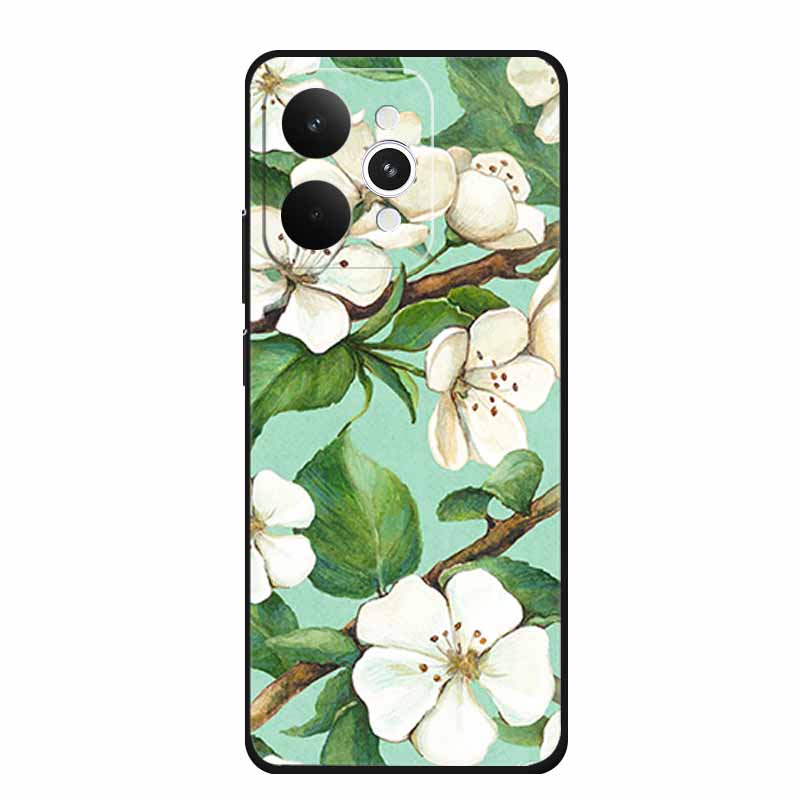 For Realme 15 15 Pro 5G Black Case 3D TPU Silicone Soft Back Cover For Realme C15 6.5" Funda Emboss Relief Flowers Bag Casing