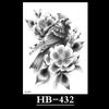 Flower Sketch Tattoo Sticker, Black And White Half Arm Tattoo Sticker, Waterproof And Sweat Proof Tattoo