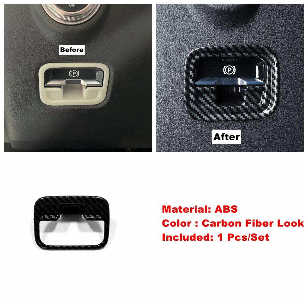 Carbon Fiber Look Electronic Handbrake /Trunk Switch Cover Trim Accessories For Mercedes-Benz C Class W206 Sedan  - 2024 Electronic handbrake