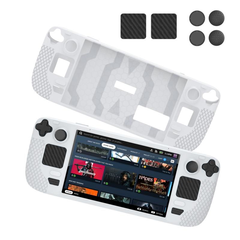 Silicone Case Kit Non-slip Protective Cover With Rocker Cap Touchpad Sticker Compatible For Steam