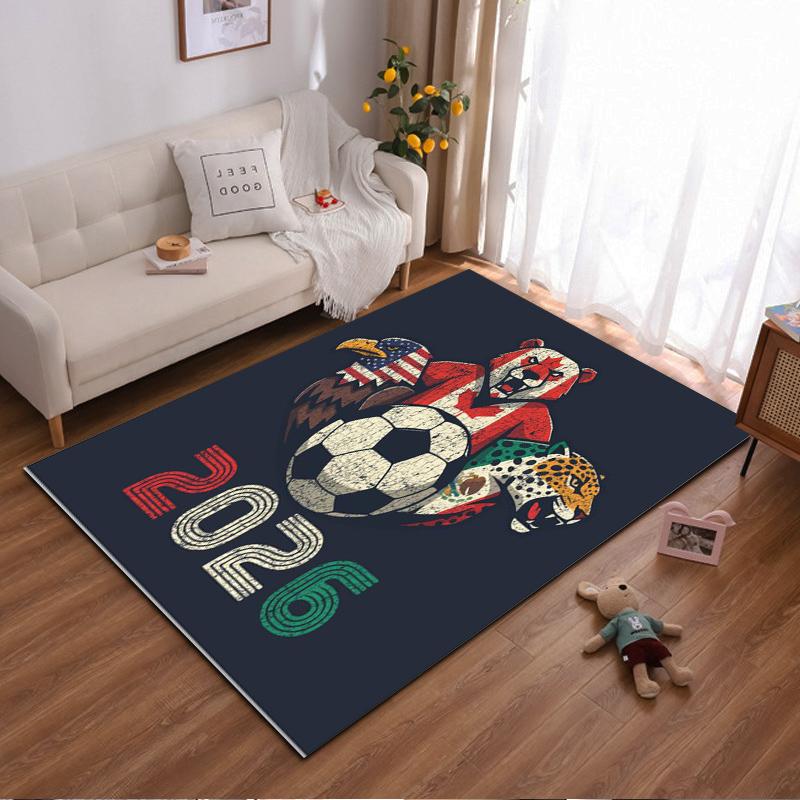 

Animal-themed soccer rug with the 2026 logo Suitable for use as an anti-slip game mat for living room and bedroom sofas 40x60cm( 15x23in )