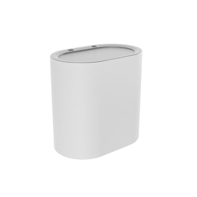 High-Gloss Flip Lid Slim Trash Can for Kitchen & Bathroom