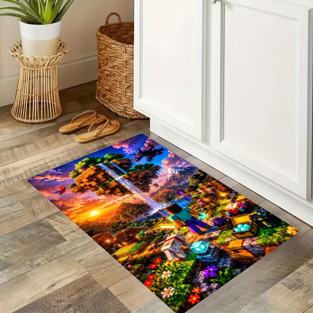 Minecraft Kitchen Carpet Nonslip Floor Mat Ideal For Indoor And Outdoor Entryway Door Mat Laundry Room Bathroom Foot Mat