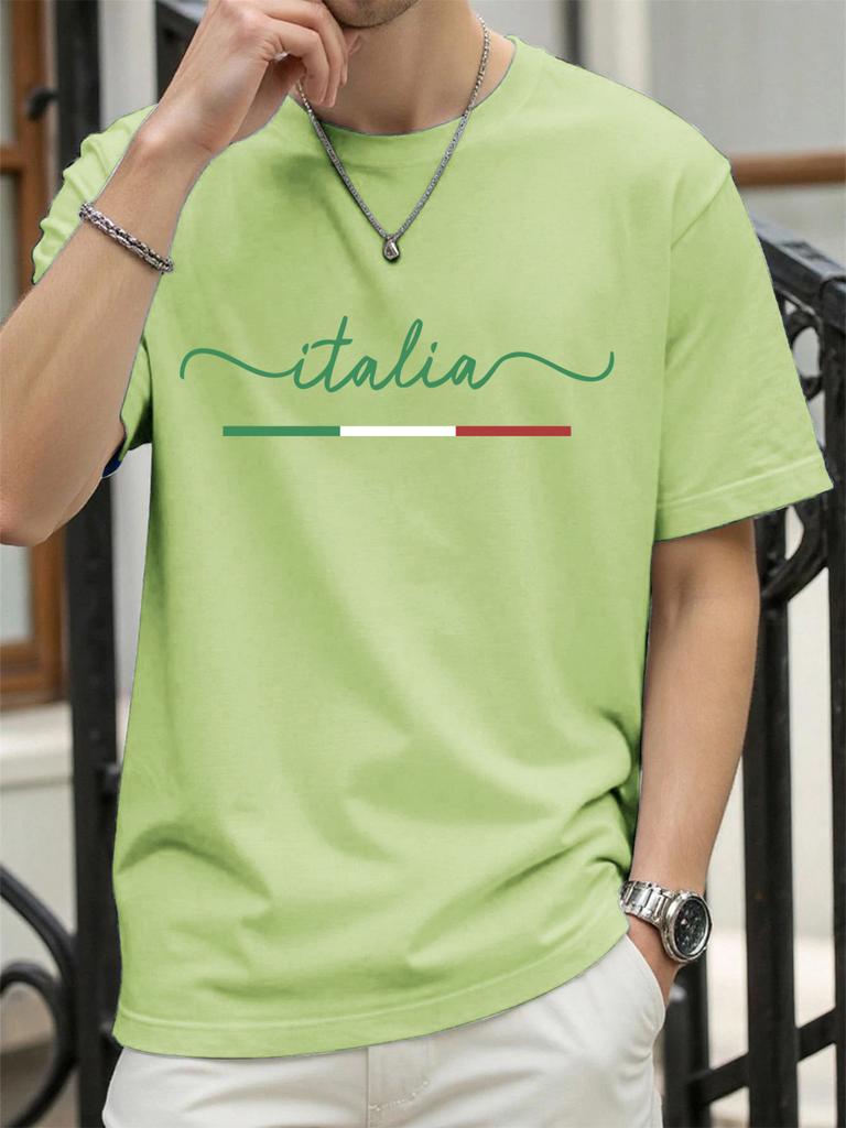 Classic Colors Representing Italy Pattern TShirt Mens Summer Soft T Shirts Cotton Comfortable Sportswear Unisex Hip Hop Clothes