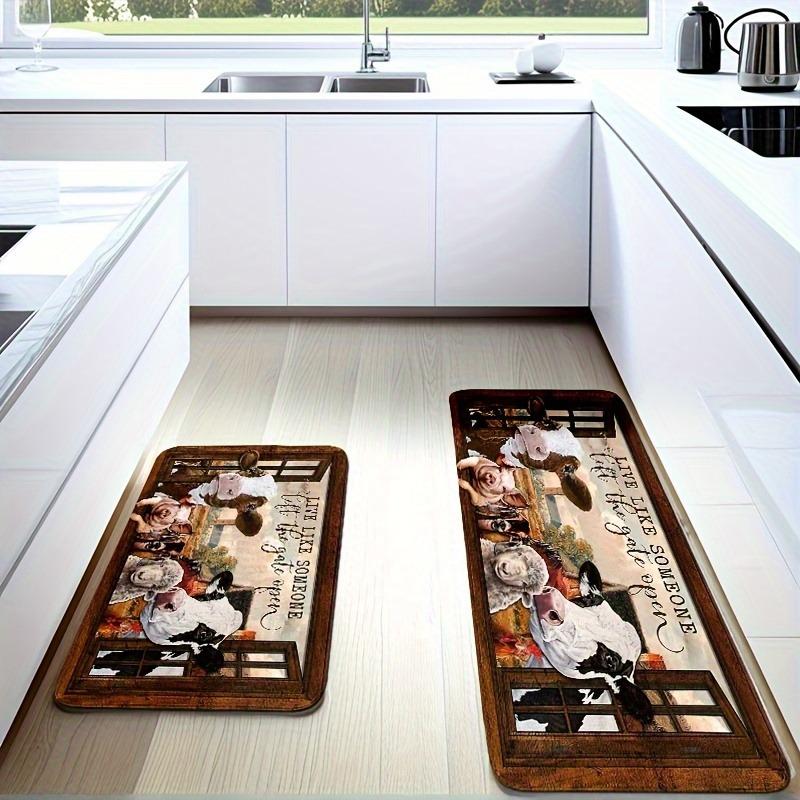 1PC Rainbow Cats Kitchen Rugs Non-Slip Home Door Mats Pop Design Bathroom Rugs Bath Mat Carpet for Home Sink Laundry Decor
