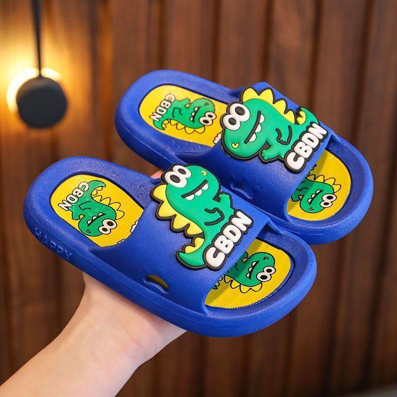 

Children s Dinosaur Themed Home Slippers Anti-Slip Cute Cartoon Boys Sandals PVC Material Comfortable Home Slippers 26-27