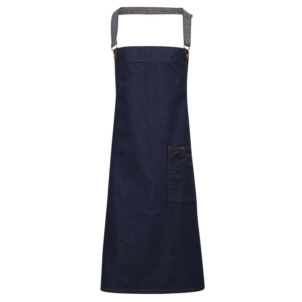Premier Unisex Adults District Waxed Look Denim Bib Apron