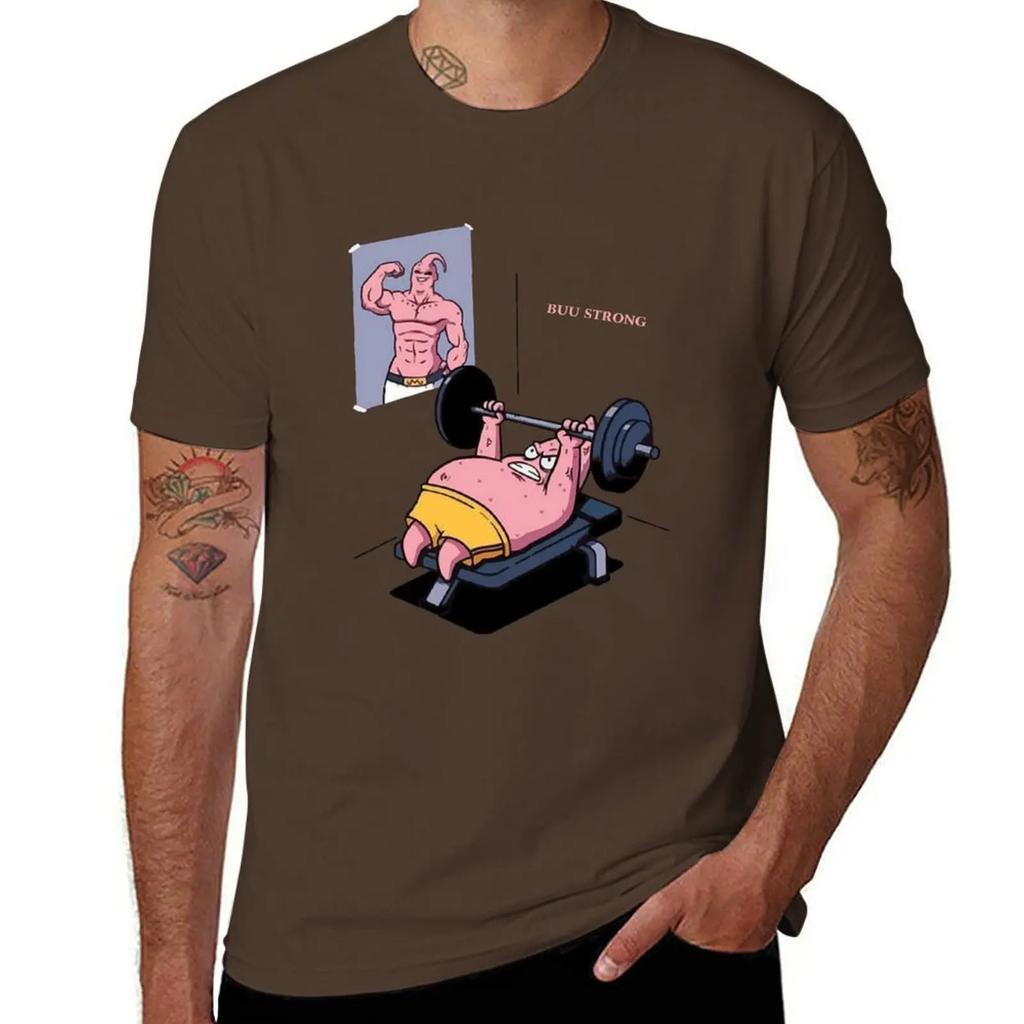 Majin BBuuu vs Patrick Funny gym TShirt korean fashion customizeds vintage clothes t shirt for men