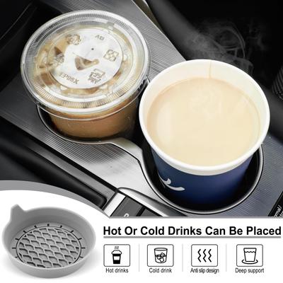 2Pcs 8cm Soft Silicone Car Cup Coaster Anti-Slip Cup Holder Waterproof Non-Slip Sift-Proof Spill Saucer Car Interior Accessories