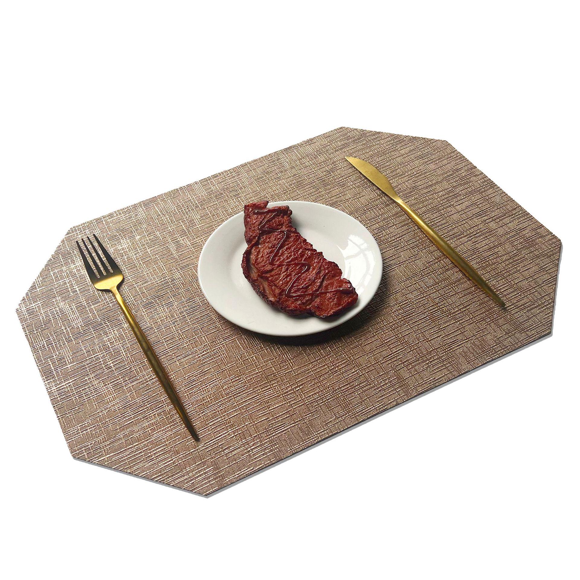 

Европейский стиль Двусторонний Кожаный Водонепроницаемый Подставка - Нескользящий, Изолированный, Металлическая Текстура, Квадратная Подкладка для Подноса.