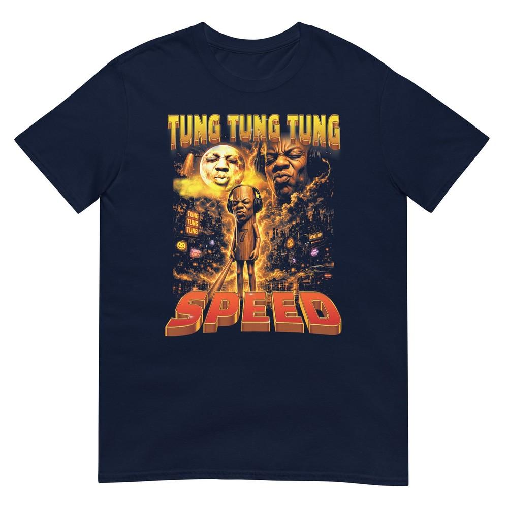 Retro Tung Tung Speed Howling To The Speed Moon Face Tshirt S