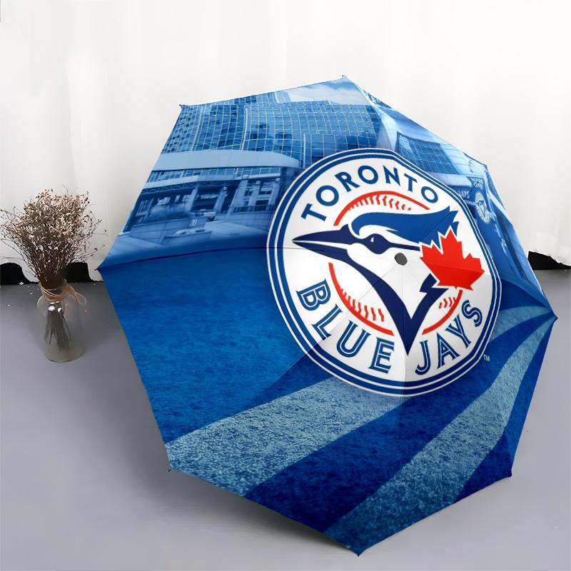 Toronto Blue Jays2pattern, automatic folding umbrella, portable and foldable design, 8 ribs, a Christmas or birthday gift.