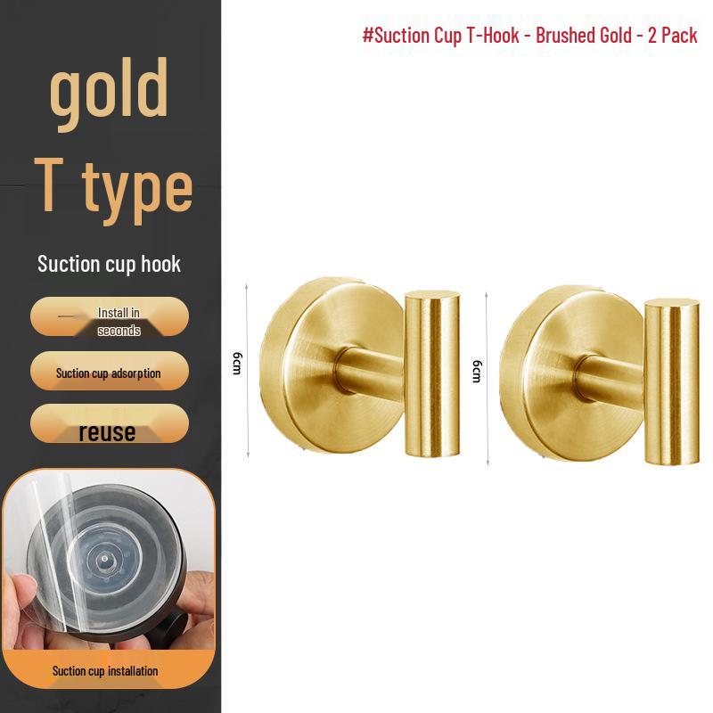 Stainless Steel Traceless Vacuum Suction Cup Hook for Kitchen and Bathroom Towels