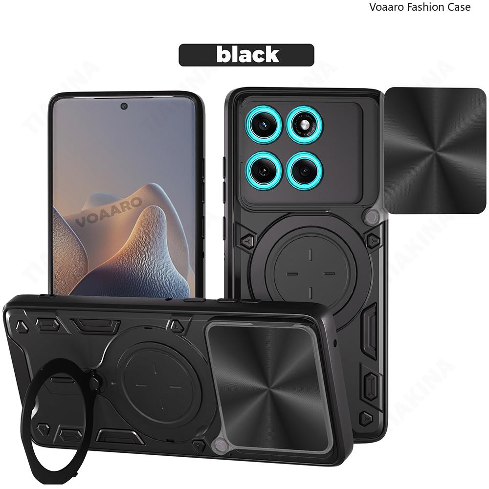 Slide Lens Push Window Armor Funda for Motorola Moto Edge 60 Fusion 5G Case for Motorola Edge 60 Case Magnetic Ring Stand Cover