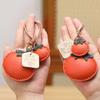 Soft Leather Bag Pendant Funny Design Creative Key Ring Persimmon Keychain  Accessories