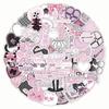 100 Sheets/set Black Pink Retro Japanese Stickers Cute Cartoon Aesthetic DIY Decals for Phone Laptop  Vintage Scrapbook Supplies
