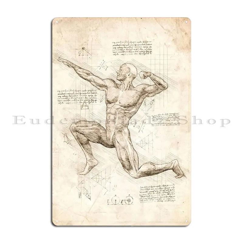 Мужчина Позирует Анатомия Металлические Таблички Создать Дизайн Паб Полиграфия Кино Жестяная Табличка Постер 20x30cm（7.8x11.8inch）