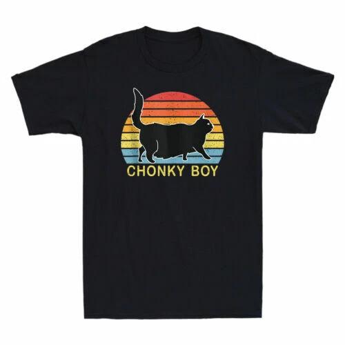 Fat Cats Chonky Boy T-Shirt Funny Chonk Meme Cat Gifts for Women Men Tee 3XL