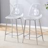 Transparentes Barhocker-Set, 2er-Pack, mit Metallrahmen in Silber/Gold/Schwarz, Design-Stühle für Küche, Bar oder Esszimmer (Nur Stühle, Kein Tisch)