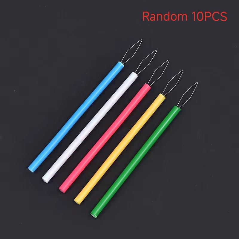 Colorful Extended Needle Threader, Long Handle Sewing Tool for Easy Needle Threading