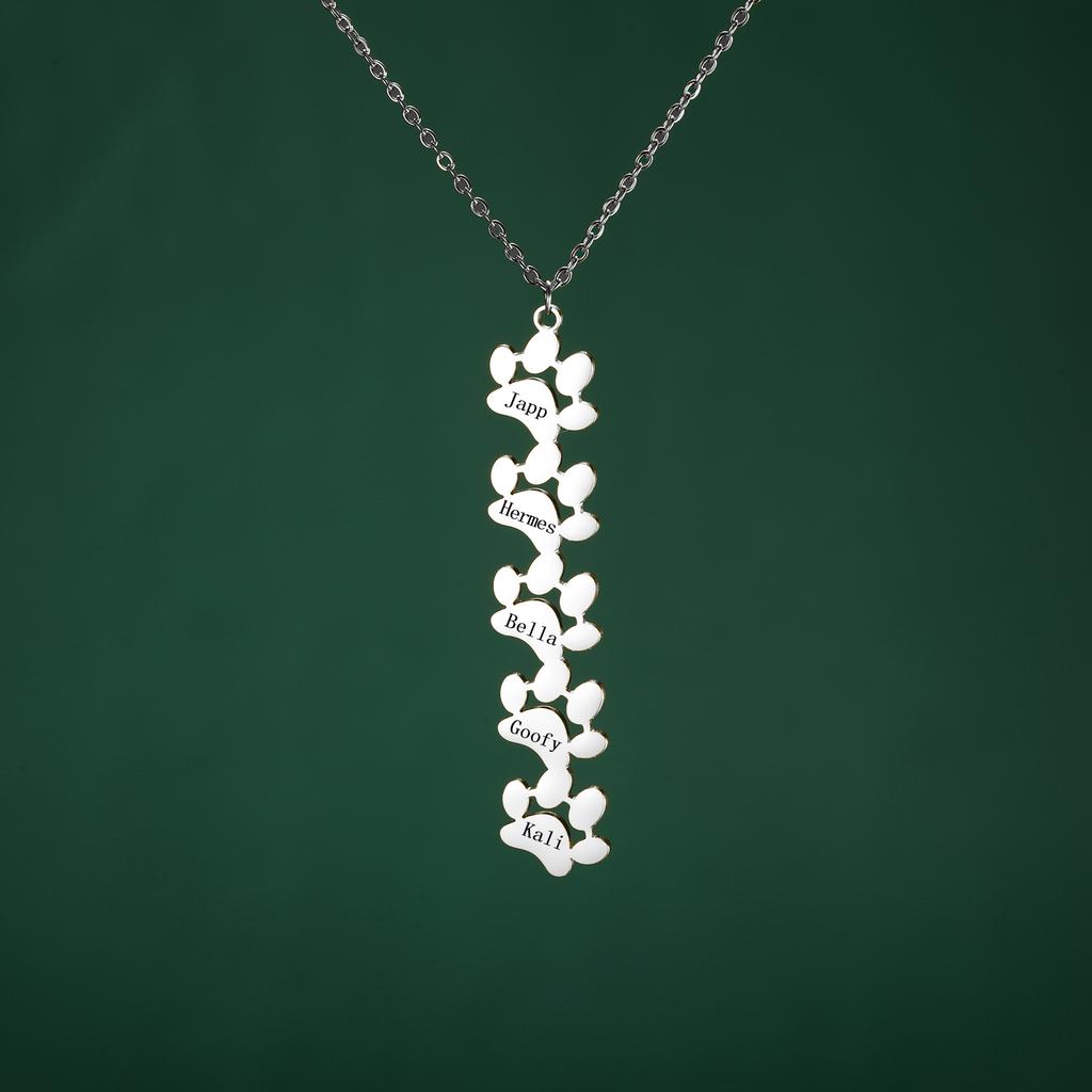 Lemegeton Cane Gatto Zampa Collana Personalizzata Acciaio Inossidabile Gioielli Personalizzati Memoriale Animale Domestico Catena al Collo Bambino Donna Accessori