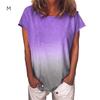 T-shirt imprimé tie-dye à col rond et manches courtes pour femme