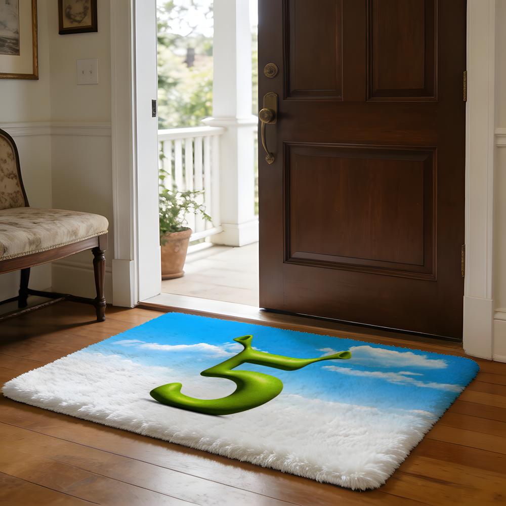 Kwaii Anime SShrekS Floor Mat Soft Flannel Absorbent Mat Non-Slip Rug Home Bedroom Bathroom
