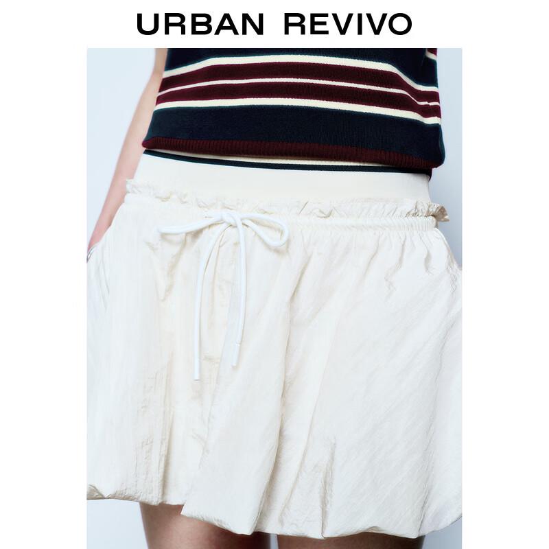 UR Spring 2025 Women's Color-Block Lettuce-Edge Mini Skirt