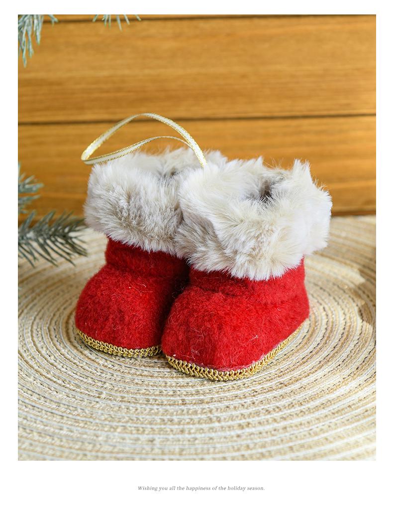 Red Fabric Christmas Boot Ornament - Cross-Border Creative Tree Decoration