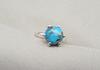 Blue Copper Turquoise Ring: 925 Sterling Silver Ring, Handmade Boho Jewelry