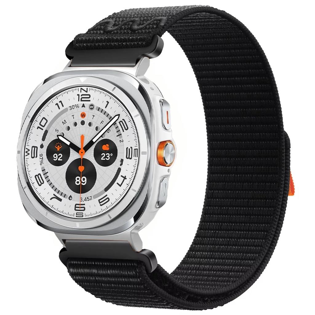 Geborduurd Nylon Bandje voor Samsung Galaxy Watch Ultra 47mm Armband Polsband Sport Ademend Riempje Galaxy Watch 8 Ultra 2026