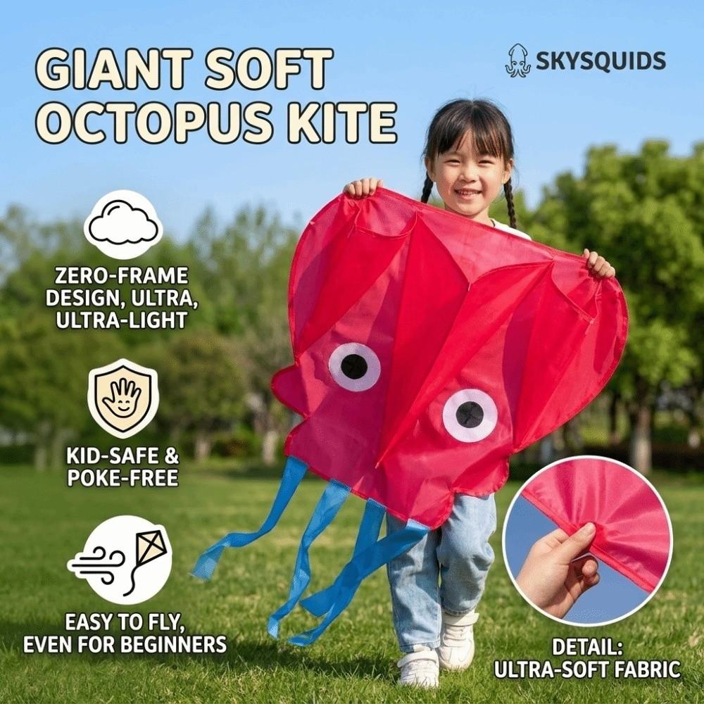 Cartoon Animal 3D Soft Kite Good Flying Outdoor Flying Toy Children's Pocket Kite  Beach Garden