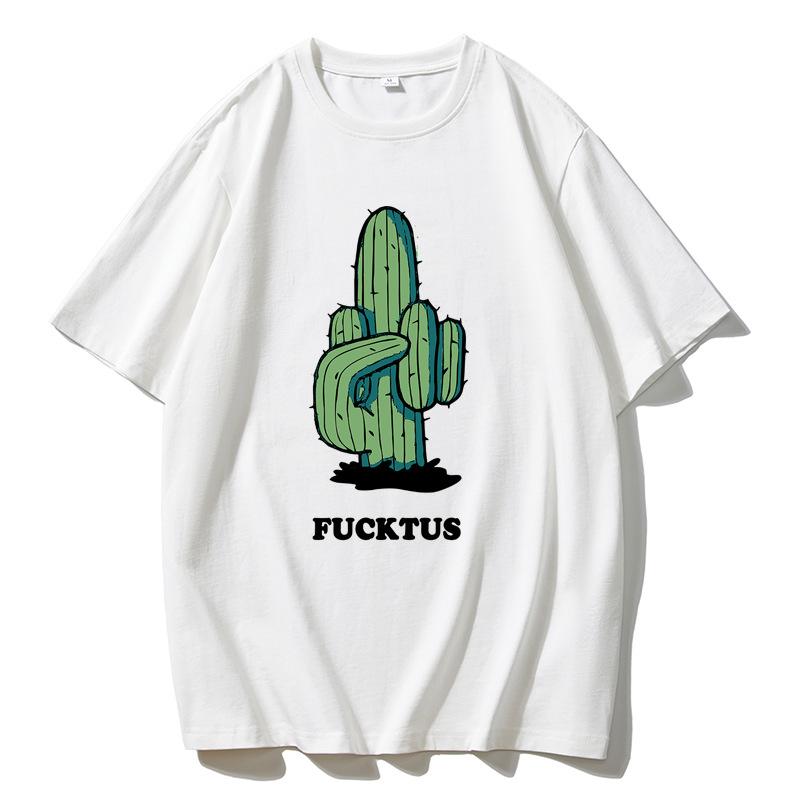 Hirsionsan Cactus Graphic Printed T Shirt Women Summer Cotto